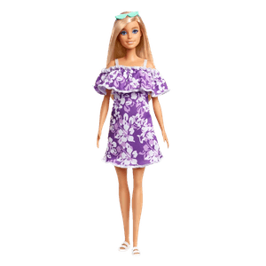 Barbie Malibu 50 Aniversario Vestido de Flores Morado