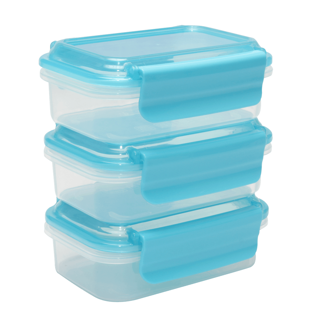 Set 3 Mini Contenedores Azul Ikon 180 ml