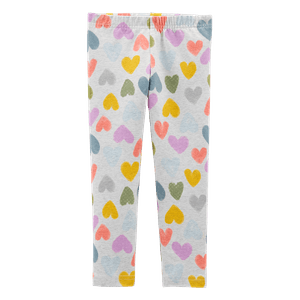 Leggins Gris con Corazones Niñas - Carter's