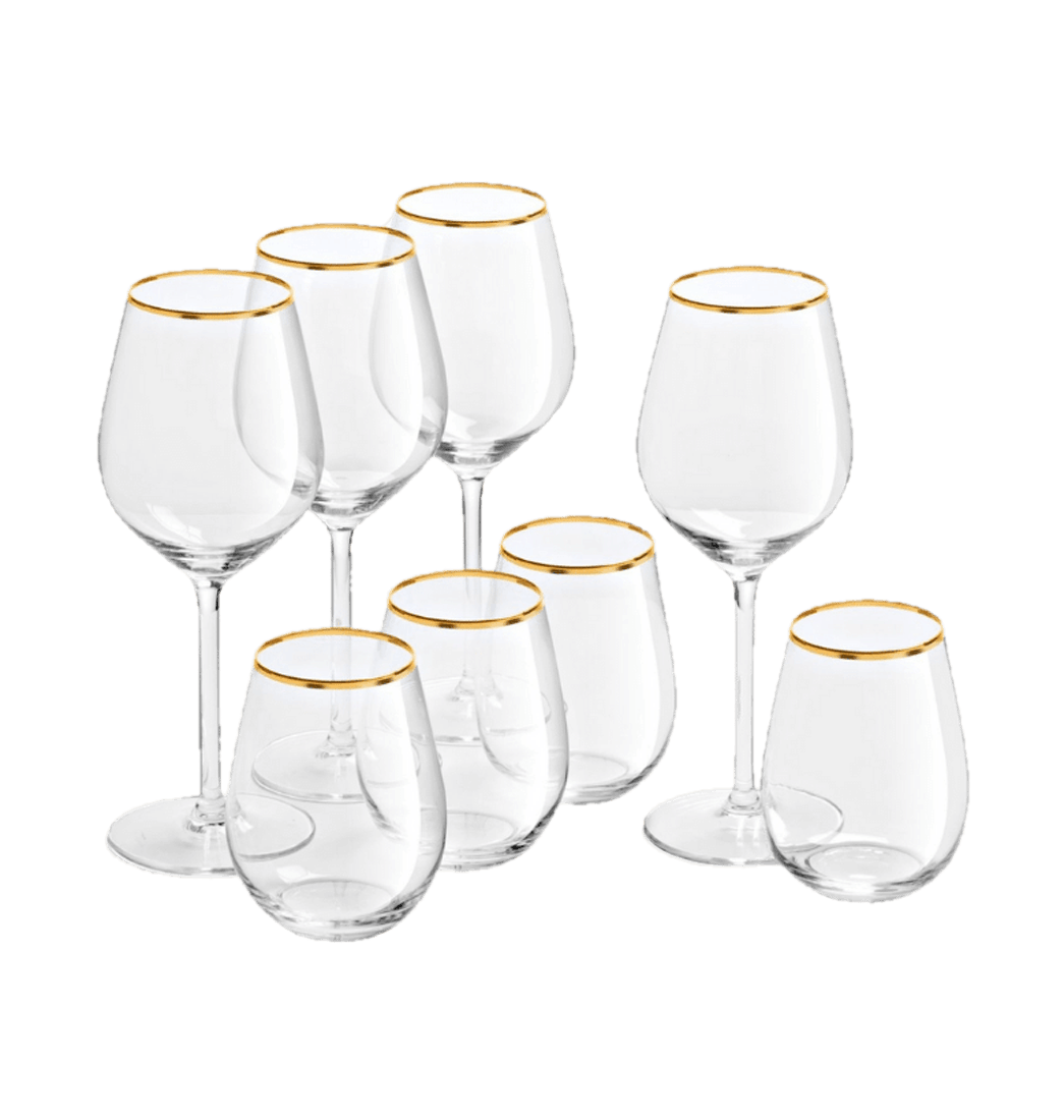 SET 4 VASOS VINO VIDRIO 540 ML