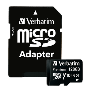 Tarjeta de Memoria MicroSDXC Premium de 128 GB con Adaptador Verbatim