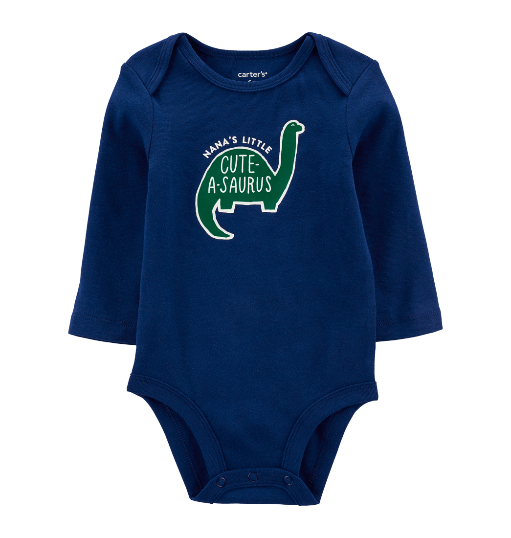 Body Manga Larga Azul Oscuro Niños - Carter's