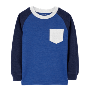 Camiseta Manga Larga Azul Niños - Carter's