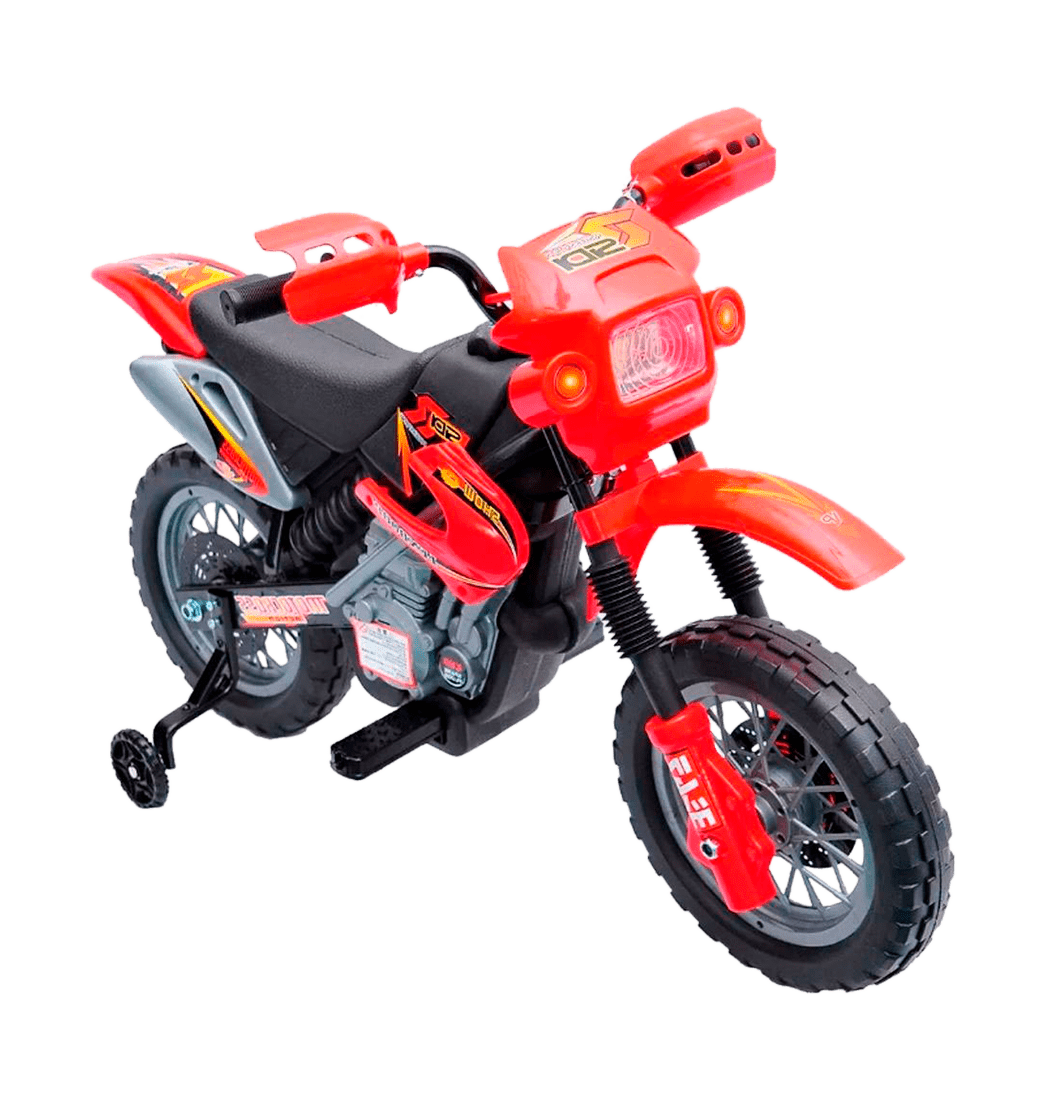 Moto Eléctrica con Luces y Pito Roja y Negra - GW
