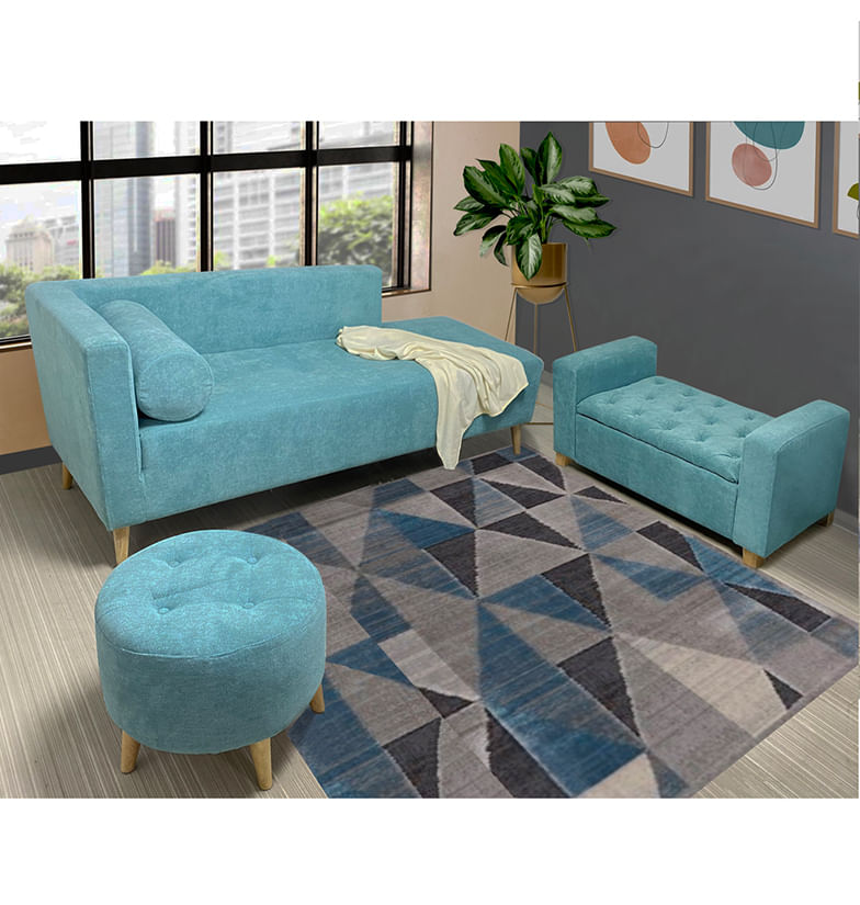 Combo Sofá Chaise Long + Taburete Baul y Puff – Dko Design