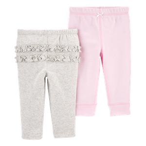 Set 2 Pantalones Gris y Rosa Niñas - Carter's