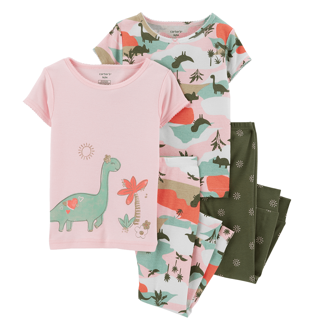 Set Pijama 4 Piezas Dinosaurios Niñas - Carter's