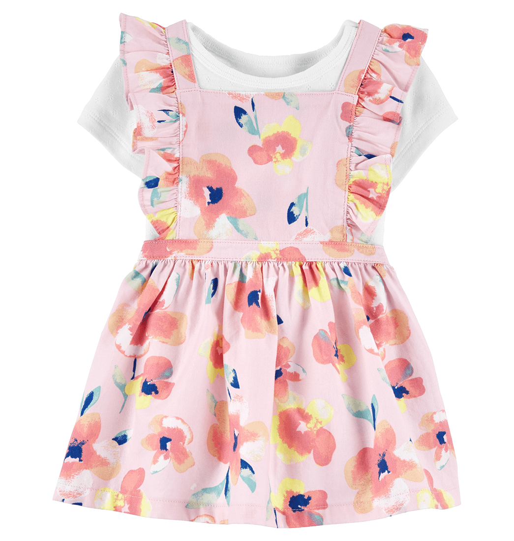 Vestido Manga Sisa Flores Niñas - Carter's