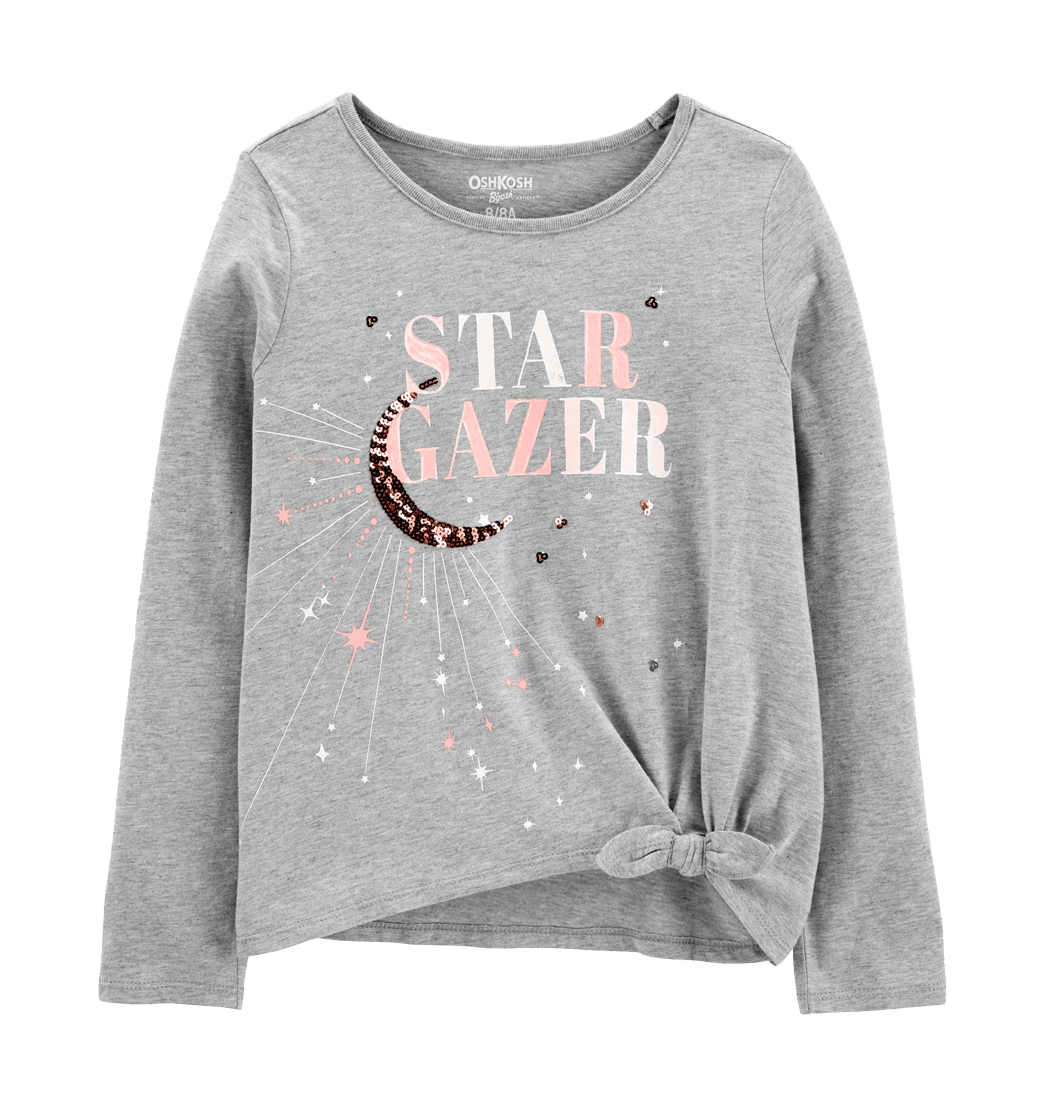 Blusa Manga Larga Gris Estampada - Oshkosh