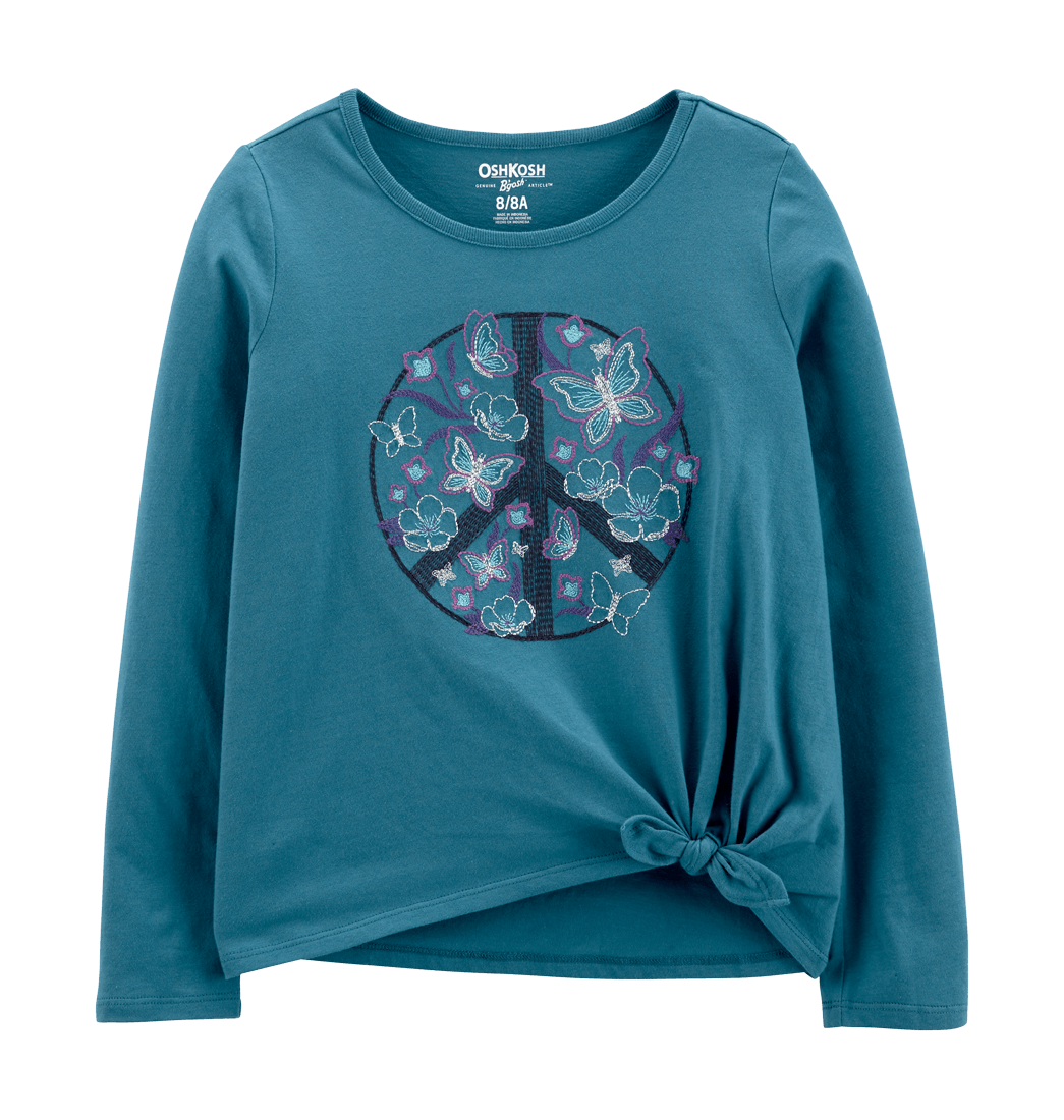 Blusa Manga Larga Aguamarina Mariposas - Oshkosh