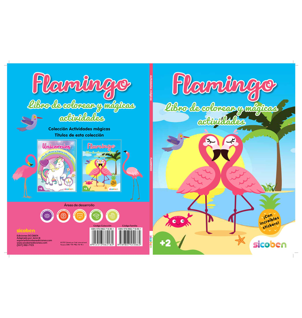 Libro de Colorear y Mágicas Actividades Flamingo - Sicoben