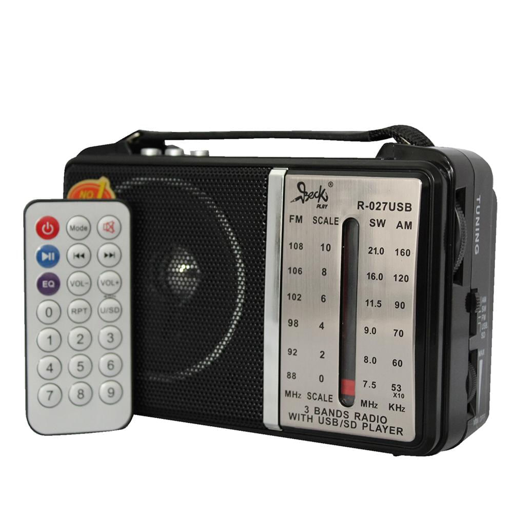 Radio AM FM portátil, radio Bluetooth 5.0 de 5 vatios, altavoz fuerte,  radio FM recargable, batería recargable incorporada/DC D* 4 celdas funciona  con