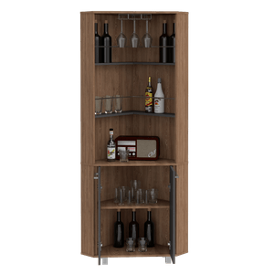 Bar Polinesio, Miel y Plata Oscuro, con espacio para botellas y copas