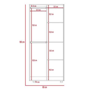 Closet Derek Wengue 2 puertas abatibles y 2 tubos cromados - Rta Muebles