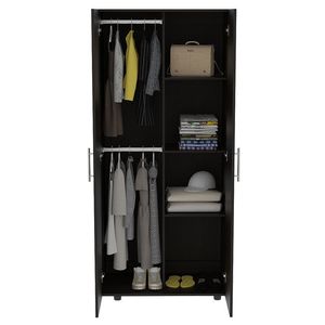 Closet Derek Wengue 2 puertas abatibles y 2 tubos cromados - Rta Muebles