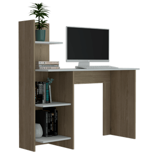Escritorio Wow Beige y Blanco con 4 entrepaños - Rta Muebles
