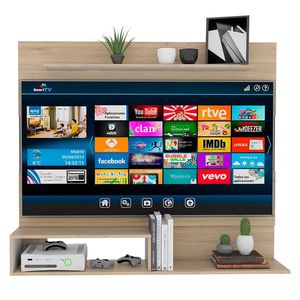Panel de TV Ascher  Hasta 55 Pulgadas Beige y Blanco - Rta Muebles