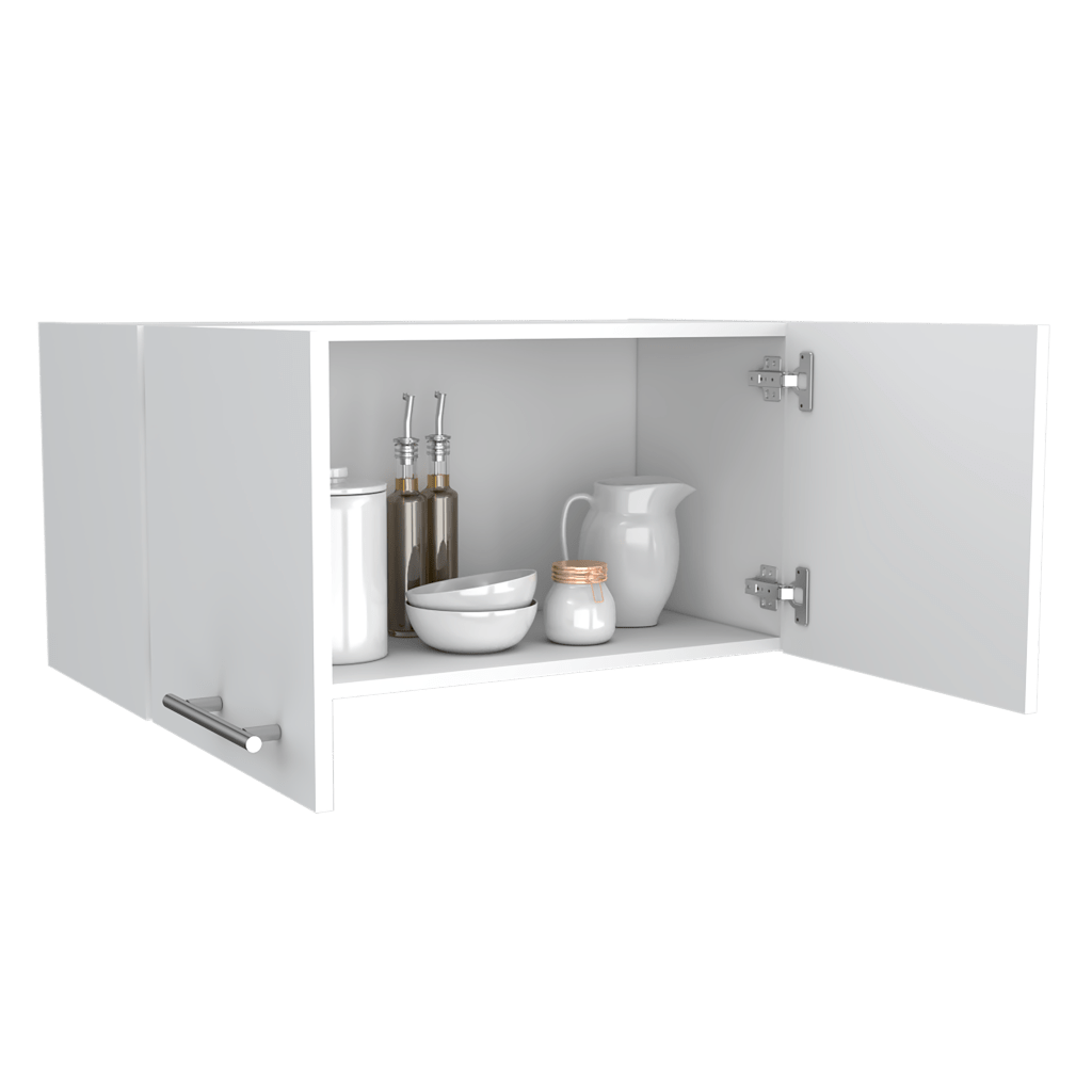 Mueble Sobre Campana Delfi, Blanco Duqueza, con dos puertas batientes