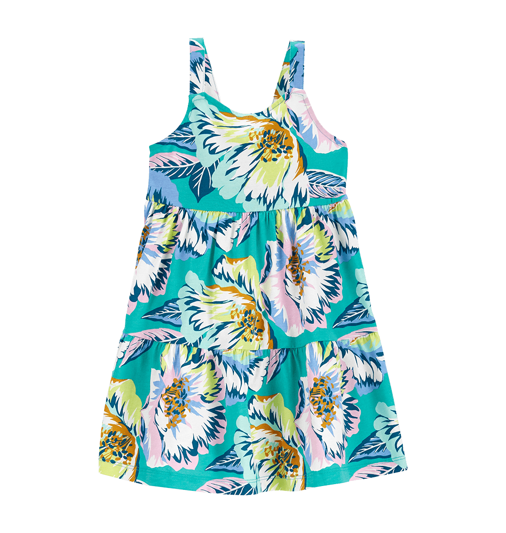 Vestido Manga Sisa Flores Infantil - Carter's
