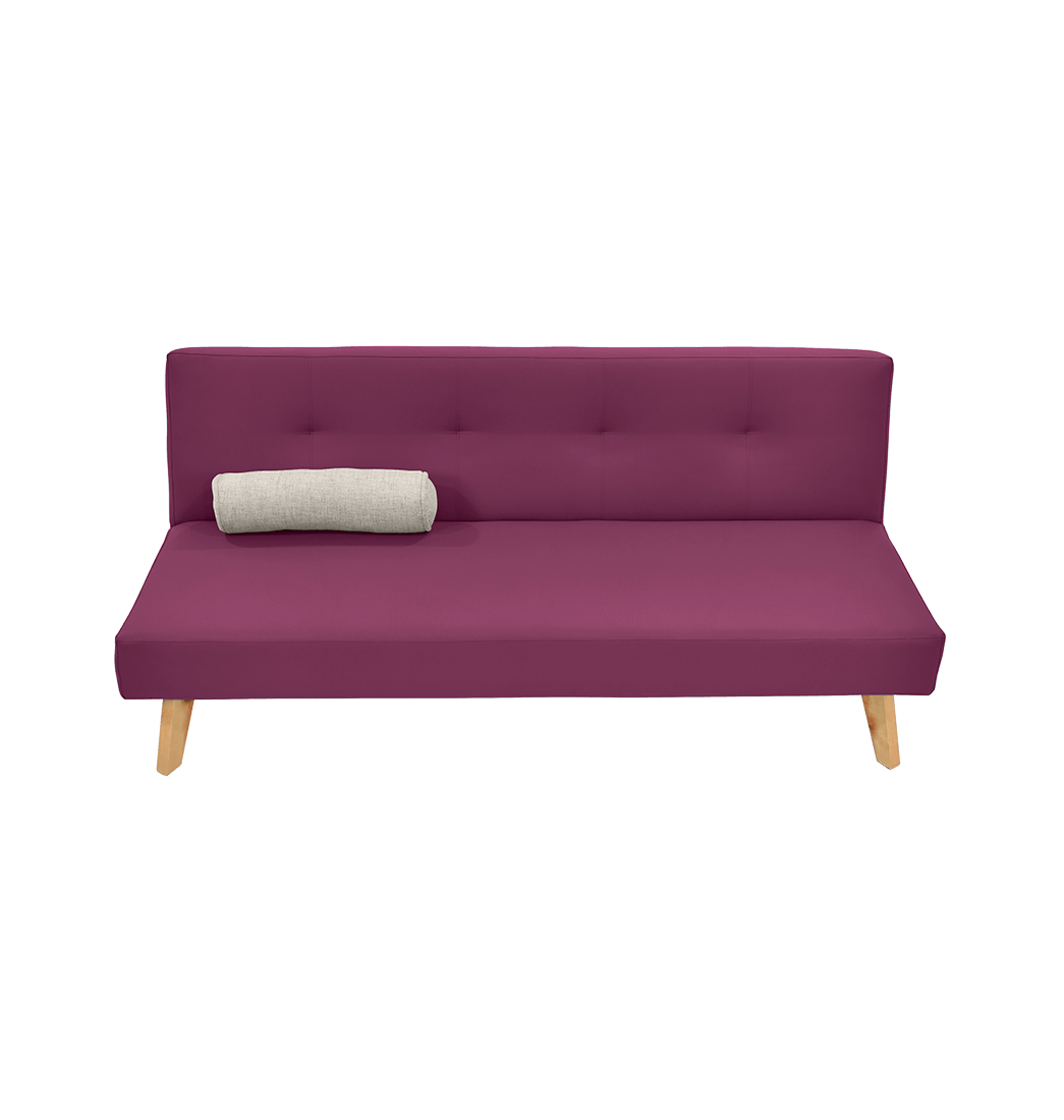 Futón London En Cuero Sintético Morado Hogar Venecia Hogar Venecia
