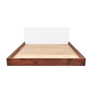 Cama Lanus Queen Blanco Matiz Caramelo - Hogar Venecia