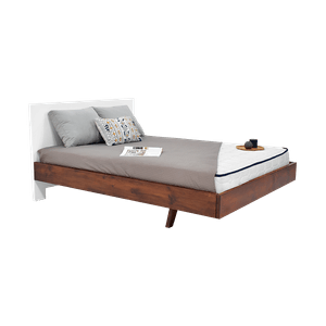 Combo Cama Lanus Doble Blanco Matiz + Colchón Versalles - Hogar Venecia