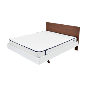 Combo Cama Lanus Queen Tabaco y Blanco + Colchón Versalles - Hogar Venecia