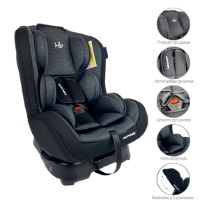 Silla para Carro Gold Negra y Gris Gr 0,1 y 2 - Happy Baby