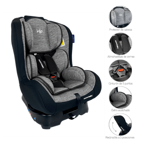 Silla para Carro Gold Negra y Gris Claro Gr 0,1 y 2 - Happy Baby