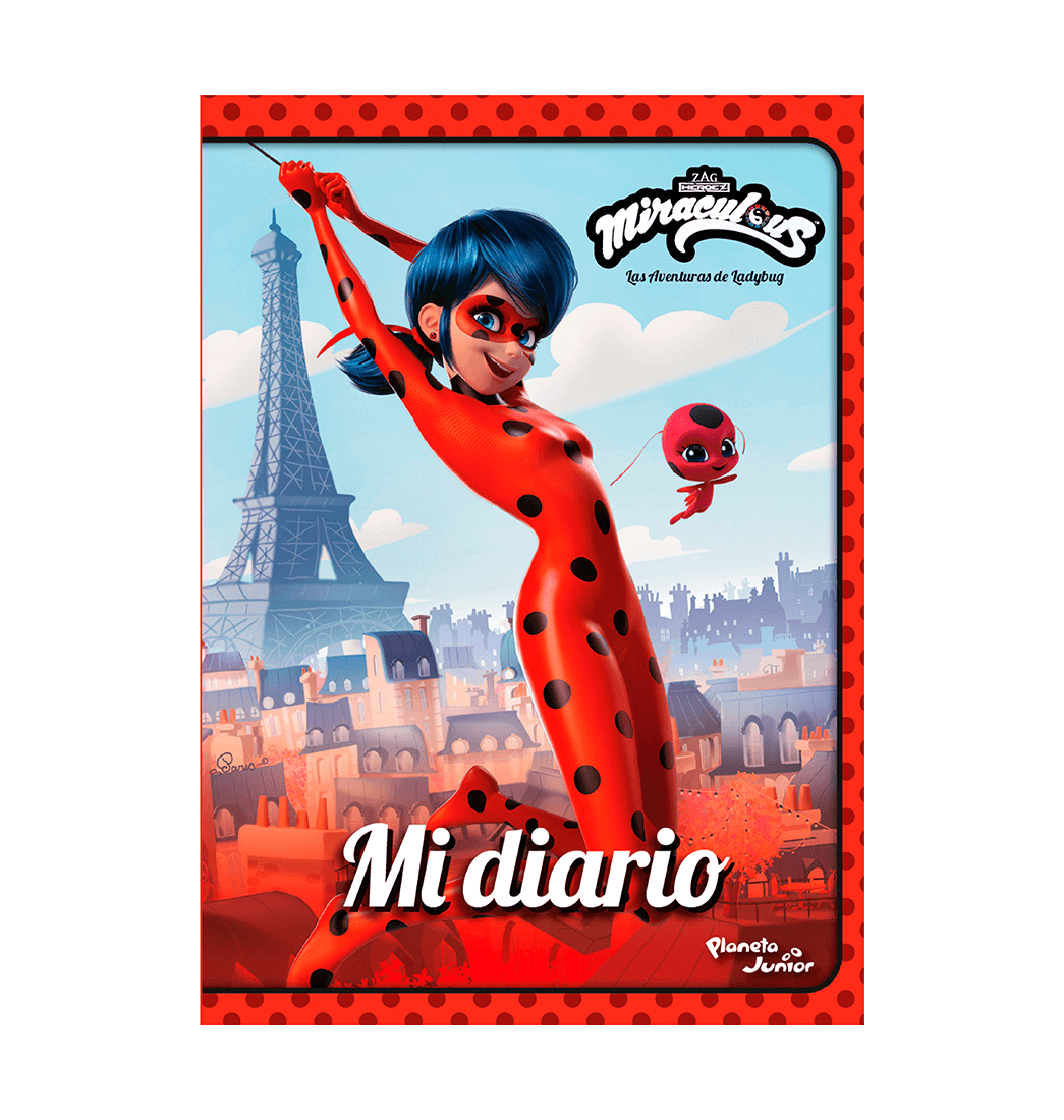 Diario Miraculous Con Stickers, Penna E Gemme - Copertina Luccicante, Tema Ladybug, Per Bambine 6+