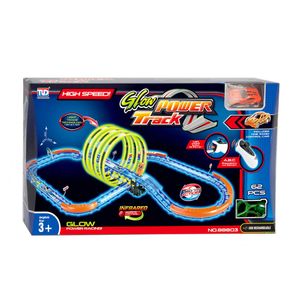 Pista de Carreras Potencia Luminosa 360° 62 Piezas - Kiddoh