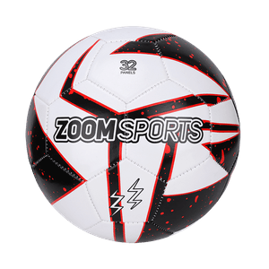 Balón de Fútbol Ice N°5 Blanco/Negro/Rojo - Zoom