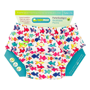 Pañal Ecológico Tela para Piscina Blanco Peces - Babymoon
