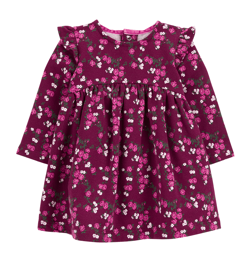 Set Vestido Manga Larga Flores con Calzón Morado Niñas - Carter's