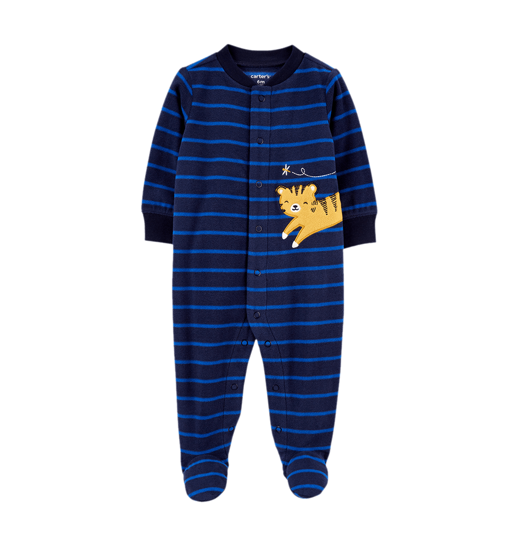 Pijama Enteriza con Pies Azul con Rayas Niños - Carter's