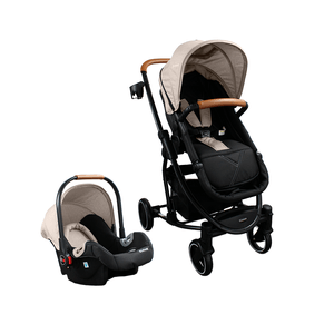 Coche Travel System Prima Beige y Negro - Bebesit