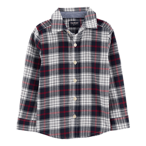 Camisa Manga Larga Cuadros Negro y Blanco - Oshkosh