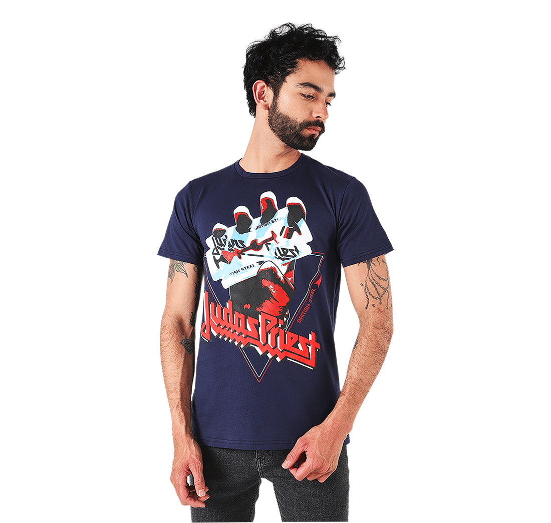 Camiseta Adulto Judas Priest Azul