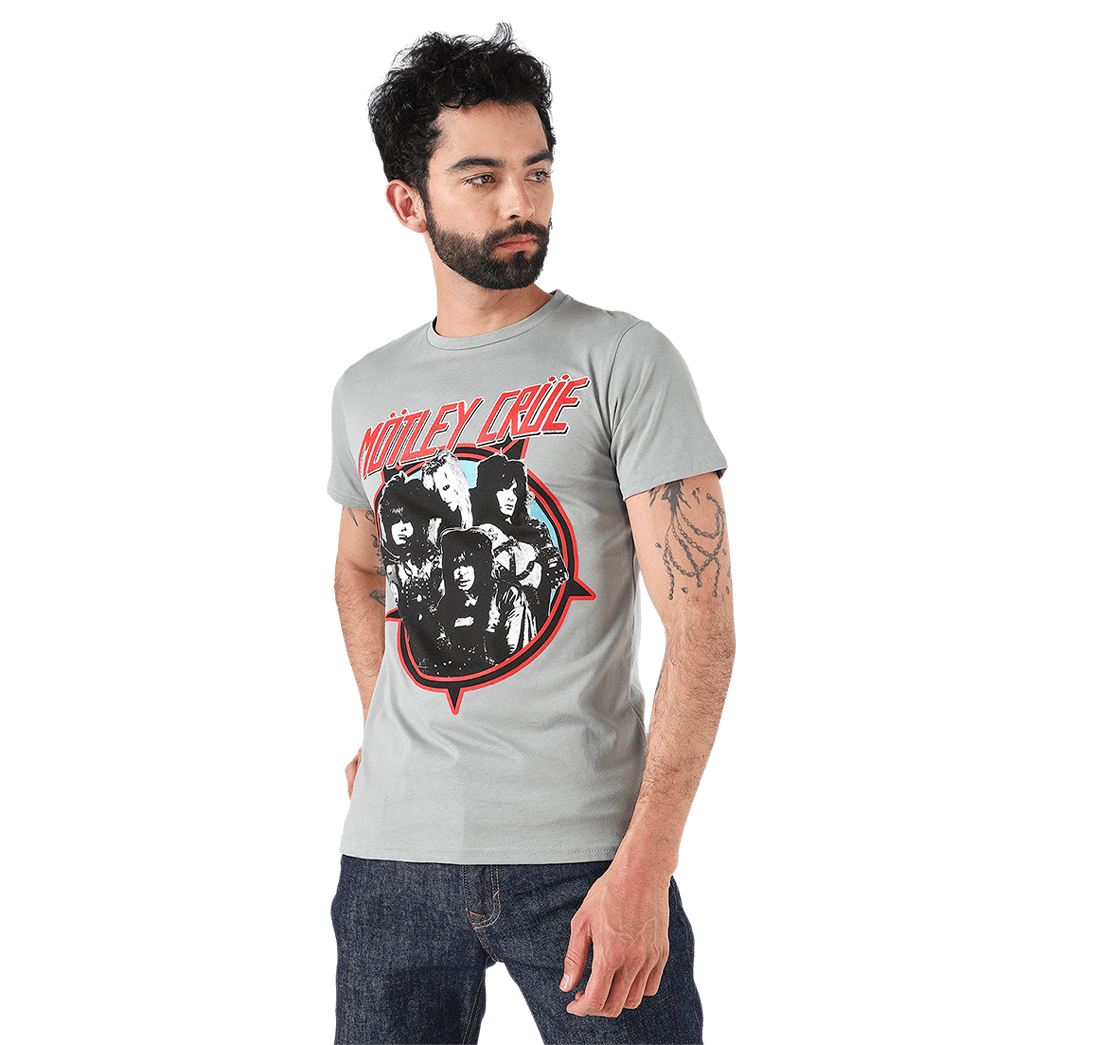 Camiseta Adulto Mötley Crüe Gris