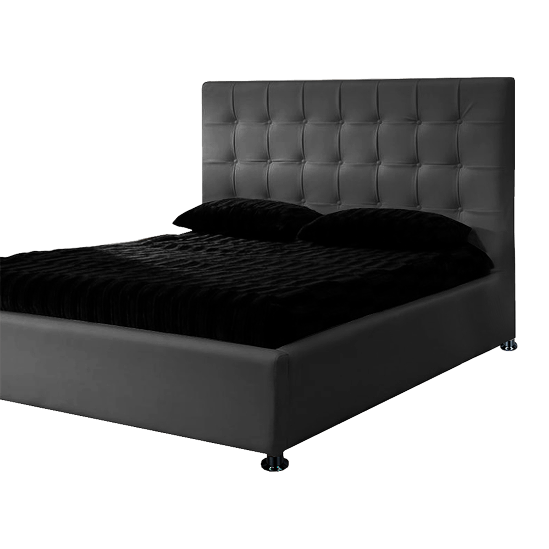 Combo Ilusión Colchón, Espaldar y Base Cama Ekonomodo 160 - Gris Oscuro