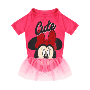 Camiseta Mascotas Minnie Rosado