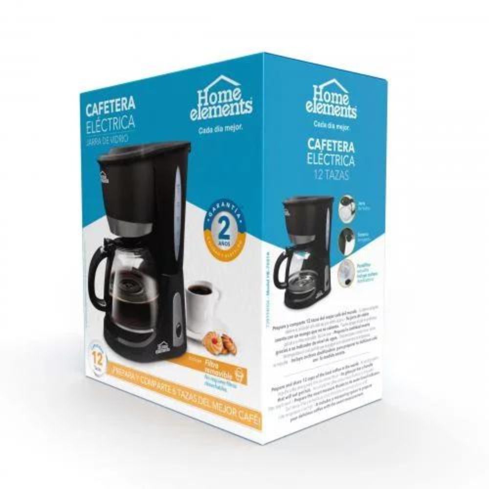 Cafetera Electrica 12 Tazas Mod He7031A Home Elements - Distrihogar