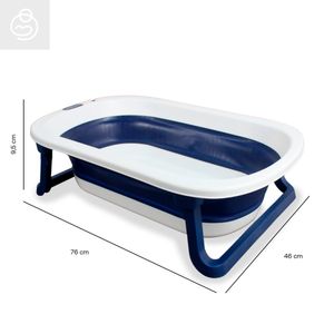 Bañera Plegable con Termómetro Azul - Bebesit