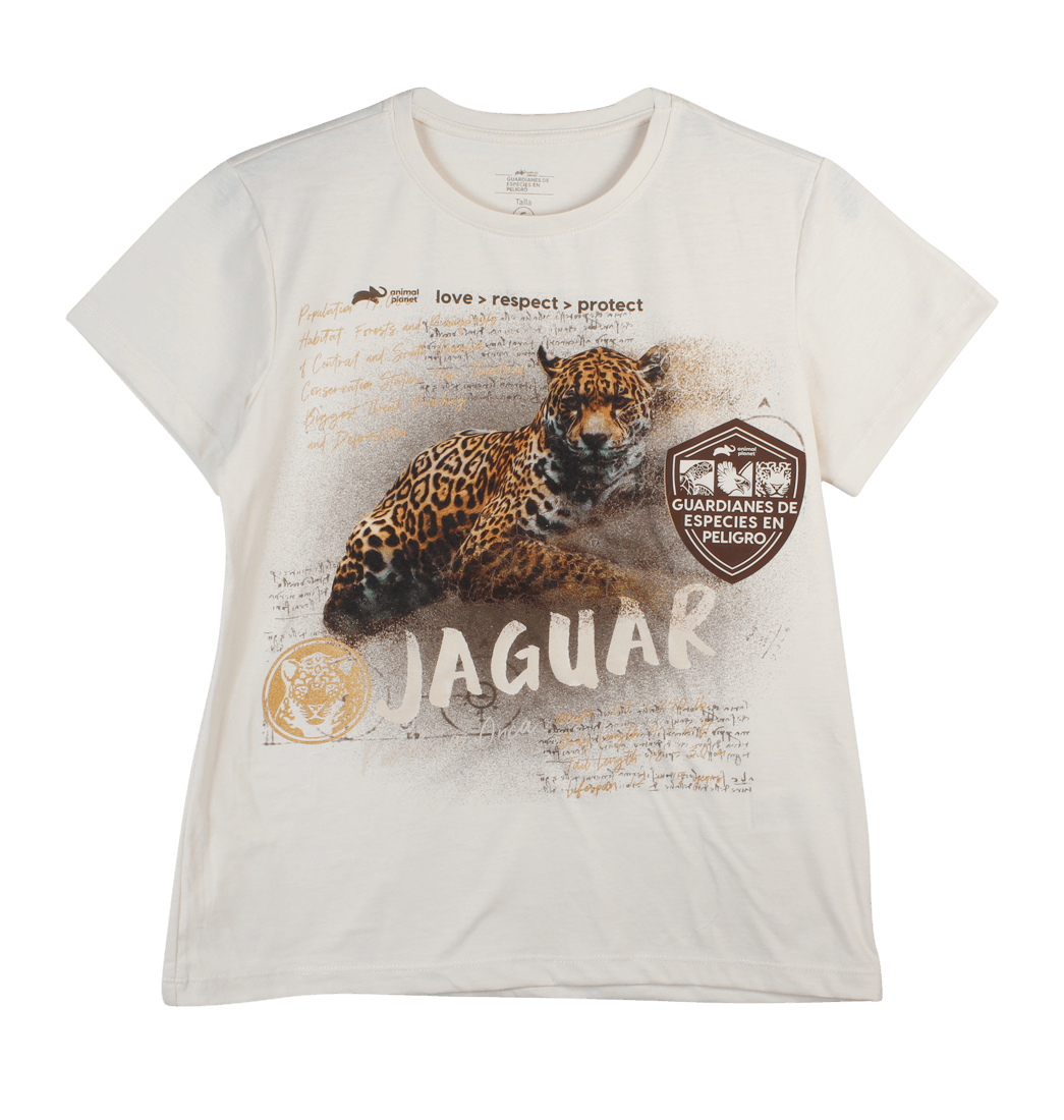 Camiseta Manga Corta Mujer Beige - Animal Planet