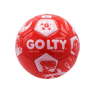 Balón de Fútbol Formación Dino No.4 Rojo y Blanco - Golty