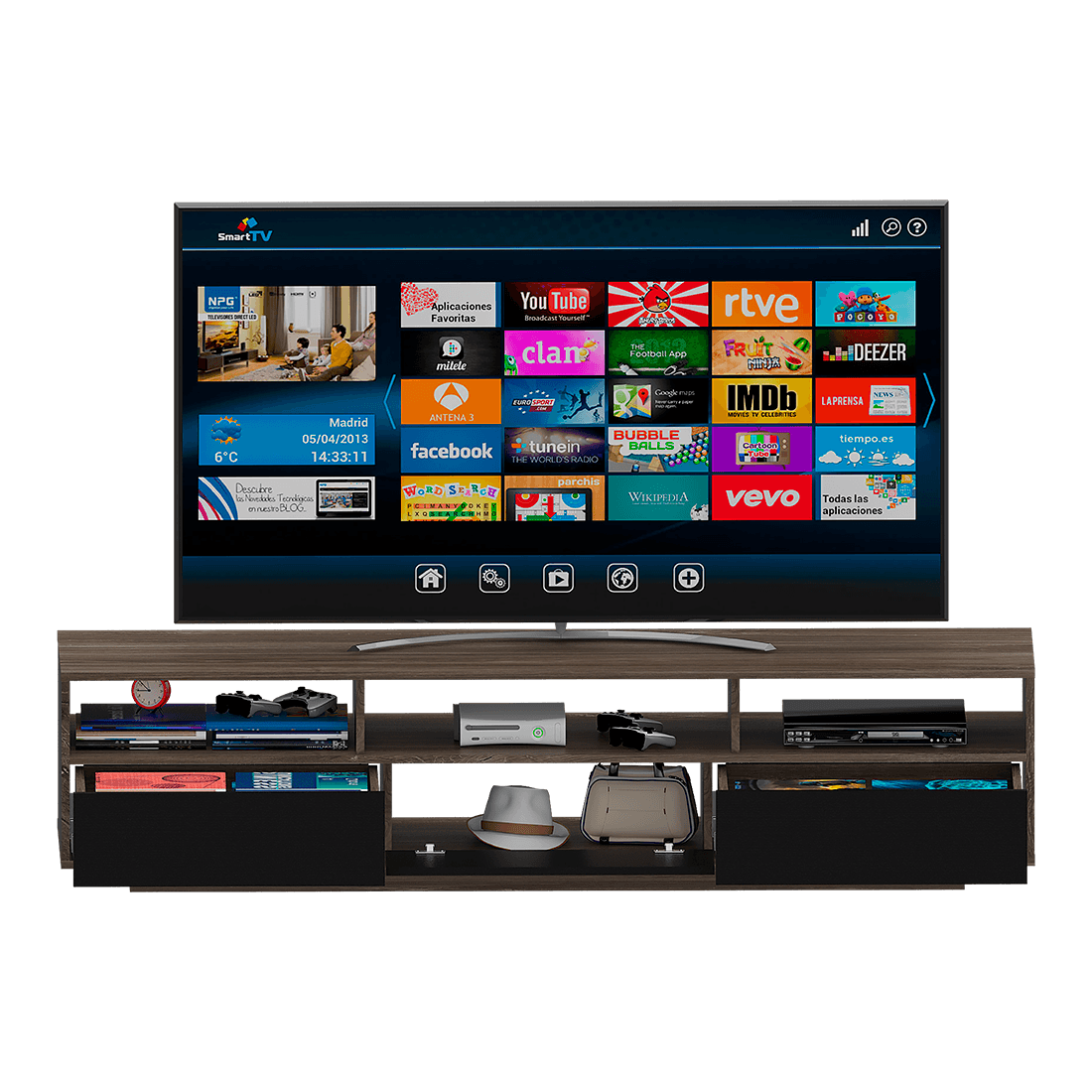 Rack Tv 90" Inferior Bellagio Siena Wengue Rta Desing Rta Desing