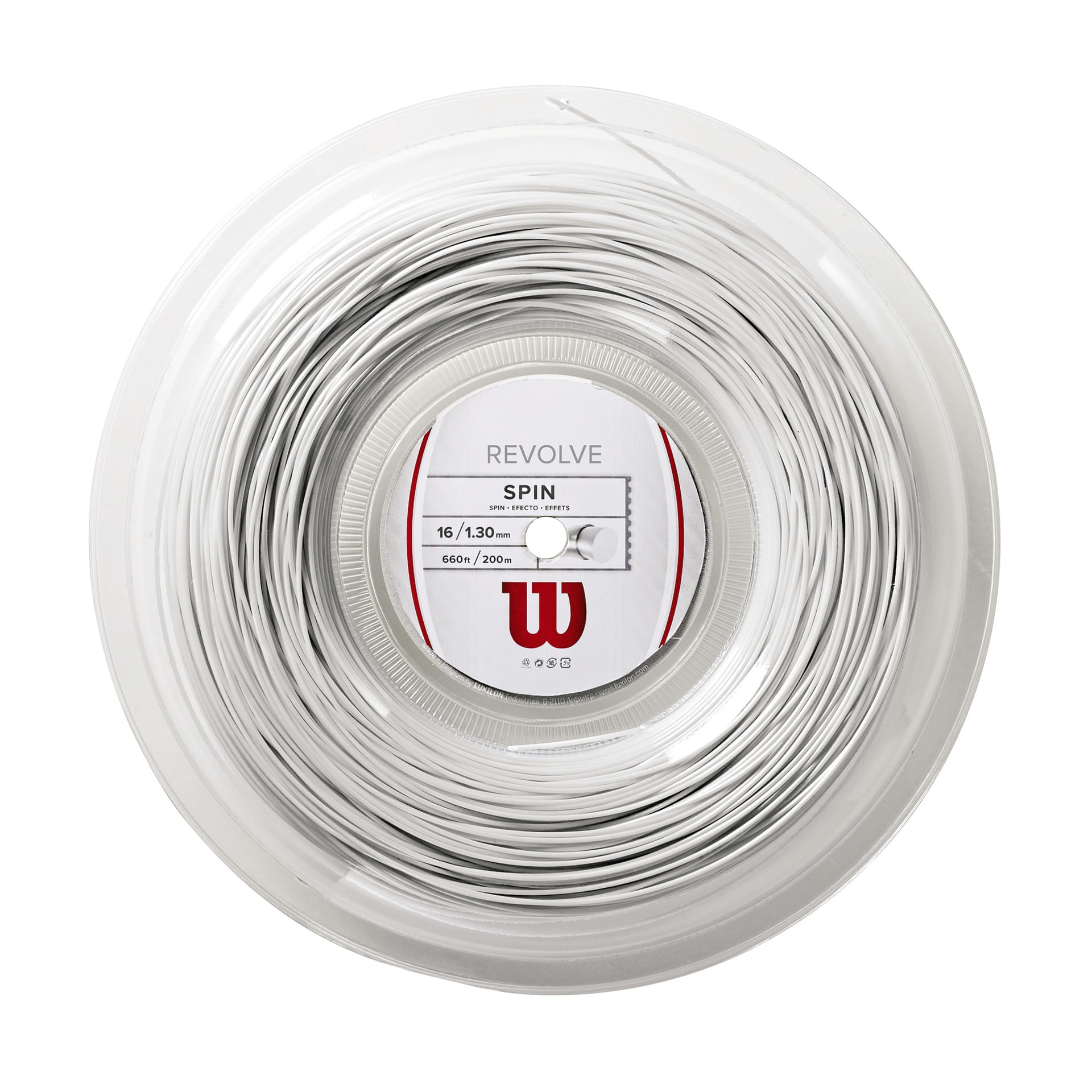 Cuerda Para Raqueta De Tenis Wilson Revolve 16 - 200 Metros-Blanco