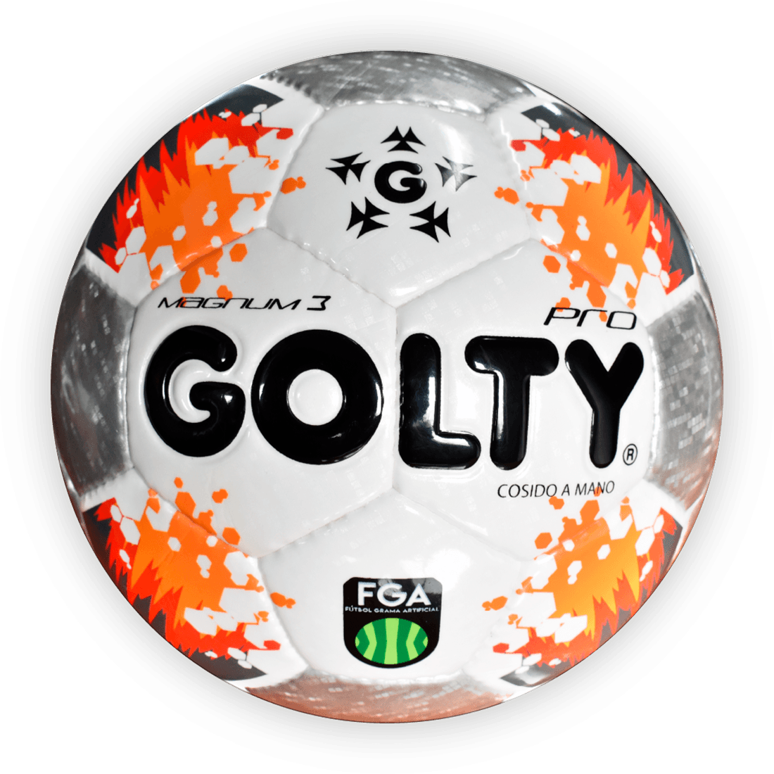 Balón de Fútbol FGA Profesional Magnum III Cosido a Mano Gris Blanco - Golty