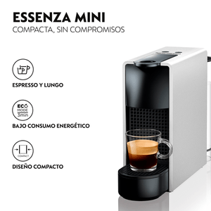 Cafetera Essenza Mini Silver con Espumador Leche - Nespresso