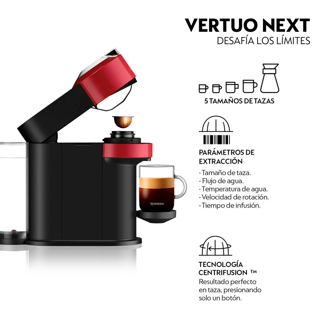 Nespresso - Diferentes tamaños de taza para Vertuo Next